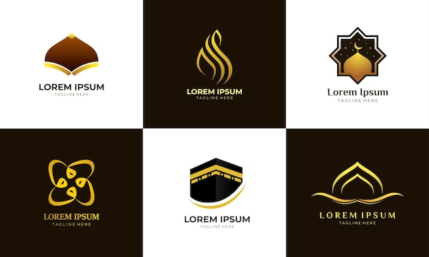 Conjunto de diseño de logotipo islámico