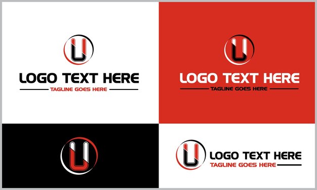 Conjunto de diseño de logotipo de letra de alfabeto abstracto U