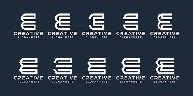 Vector conjunto de diseño de logotipo letra e