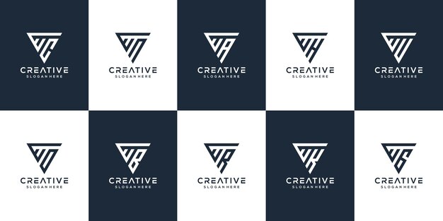 Conjunto de diseño de logotipo letra e
