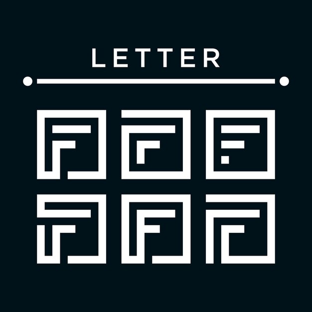 Conjunto de diseño de logotipo letra F con estilo cuadrado Premium Vector
