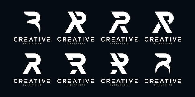 Conjunto de diseño de logotipo de la letra inicial R de Premium Vector