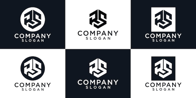 conjunto de diseño de logotipo de letra de iniciales creativas