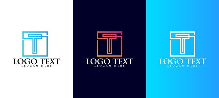 Vector conjunto de diseño de logotipo letra k con estilo cuadrado letra t conjunto de plantillas de logotipo, logotipo de letra t degradado