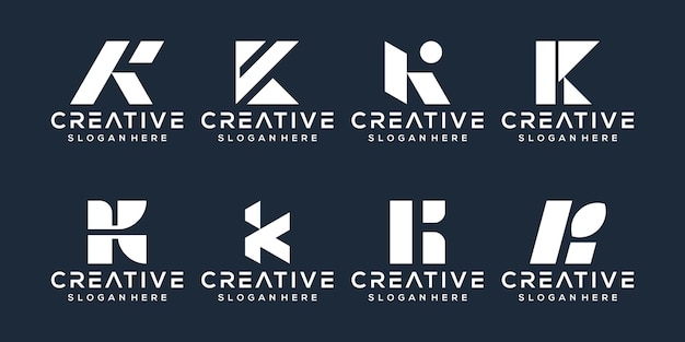 Conjunto de diseño de logotipo letra k