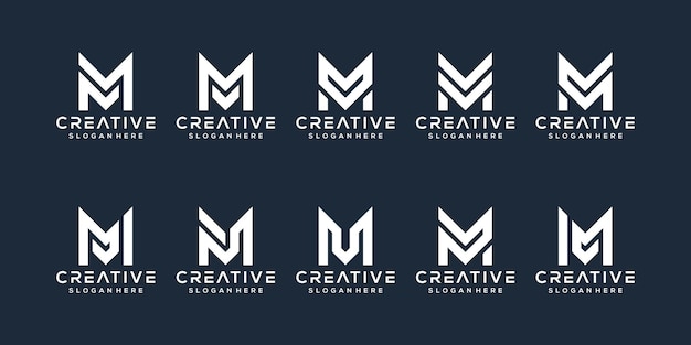 Conjunto de diseño de logotipo letra m