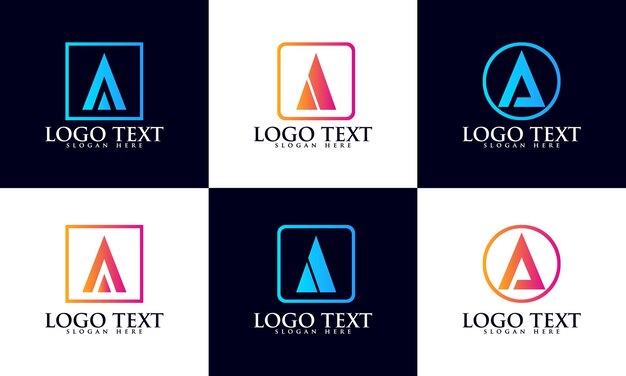 Conjunto de diseño de logotipo de letra de monograma creativo, logotipo de letra de degradado