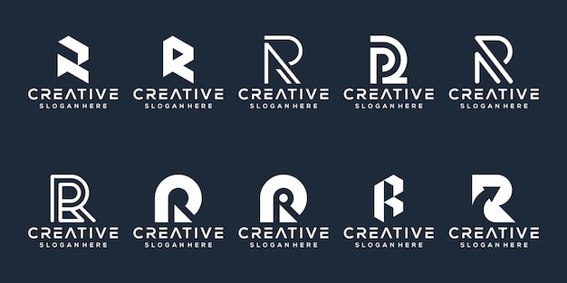 Conjunto de diseño de logotipo letra r