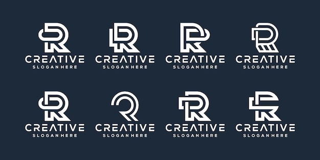 Vector conjunto de diseño de logotipo letra r