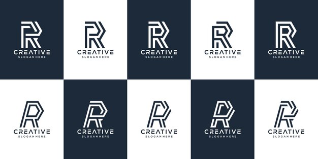 Conjunto de diseño de logotipo letra r
