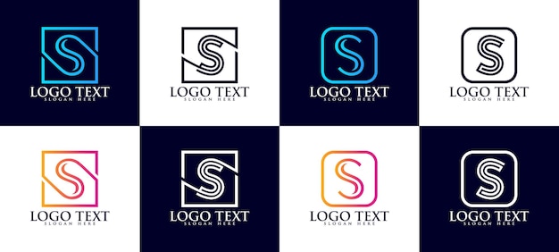 Conjunto de diseño de logotipo de letra s monograma creativo, logotipo de letra s degradado