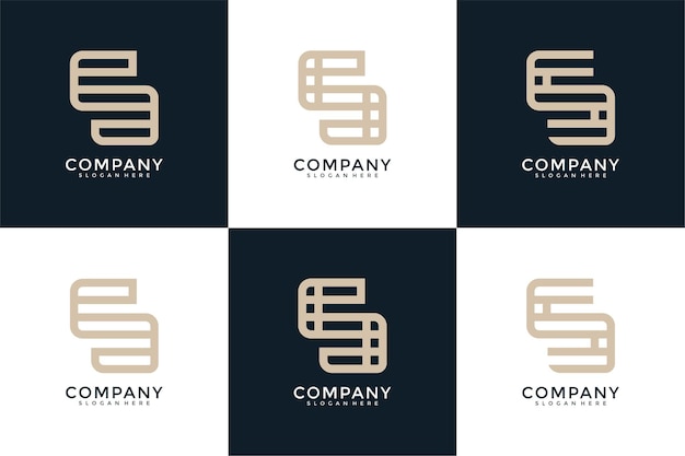 Conjunto de diseño de logotipo de letra s monograma creativo