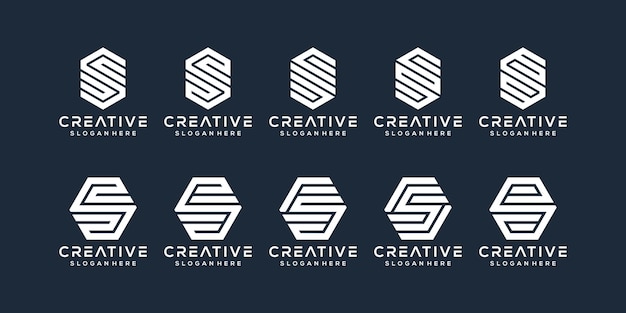 Conjunto de diseño de logotipo letra s