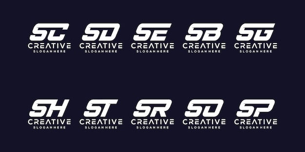 Conjunto de diseño de logotipo letra s