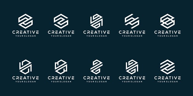 conjunto de diseño de logotipo de letra z de paquete