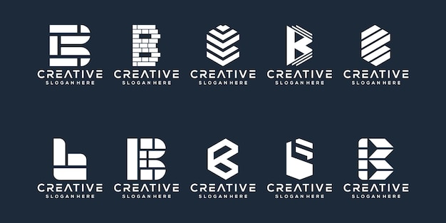 Conjunto de diseño de logotipo de letra