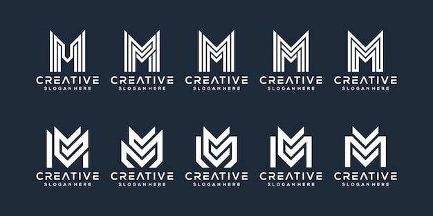 Conjunto de diseño de logotipo letra a