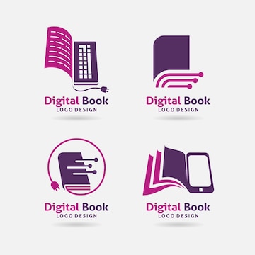 vector de diseño de logotipo de libro digital. 8015172 Vector en Vecteezy