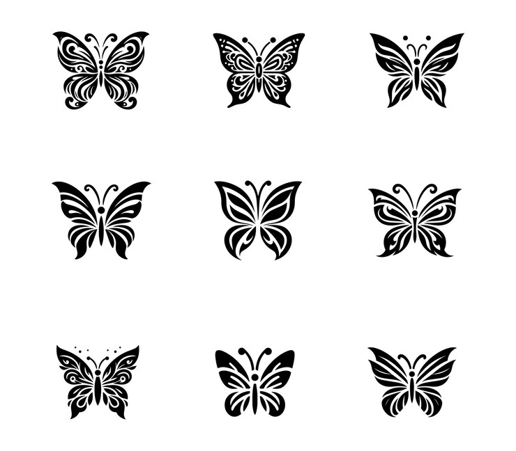 Conjunto de un diseño de logotipo de mariposa Colección de símbolos de mariposa plantilla de mariposa abstracta creativa