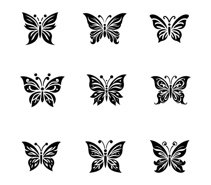 Conjunto de un diseño de logotipo de mariposa Colección de símbolos de mariposa plantilla de mariposa abstracta creativa