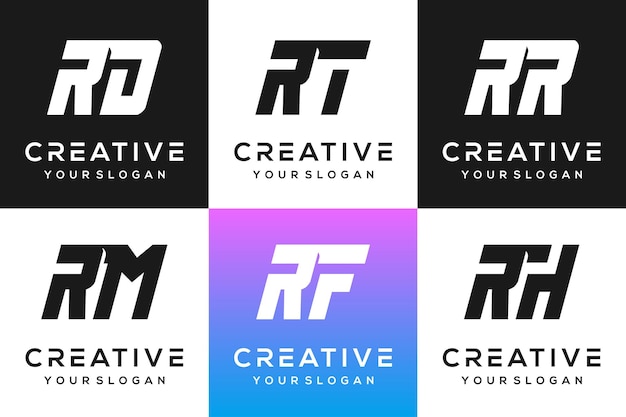 Conjunto de diseño de logotipo moderno letra r