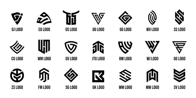 conjunto de diseño de logotipo de monograma abstracto