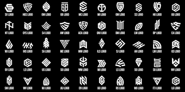 conjunto de diseño de logotipo de monograma abstracto