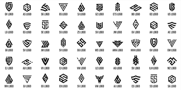 conjunto de diseño de logotipo de monograma abstracto