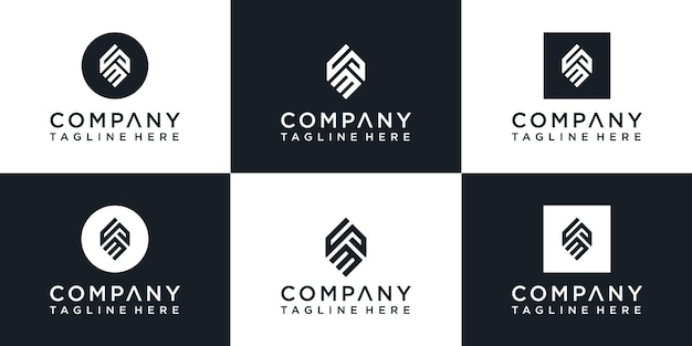 Conjunto de diseño de logotipo monograma creativo letra a