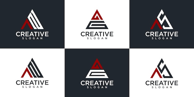 Conjunto de diseño de logotipo de monograma creativo