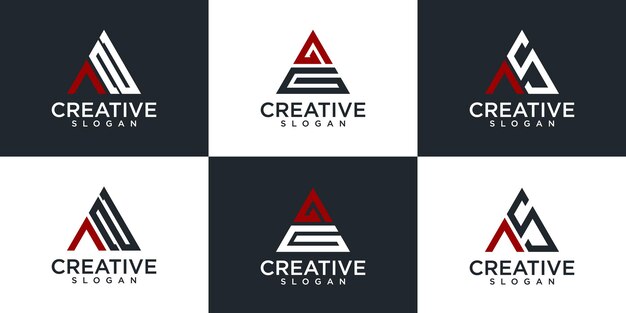 Conjunto de diseño de logotipo de monograma creativo