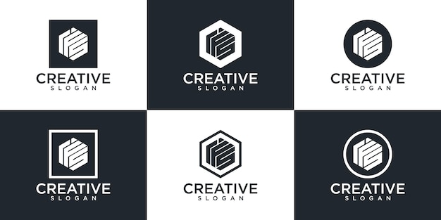 conjunto de diseño de logotipo de monograma creativo