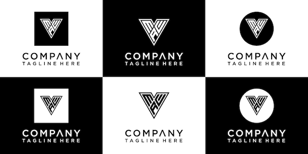 conjunto de diseño de logotipo de monograma creativo