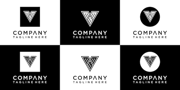 Conjunto de diseño de logotipo de monograma creativo