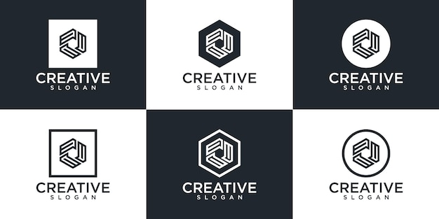 Conjunto de diseño de logotipo de monograma.