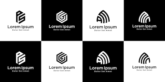 Conjunto de diseño de logotipo de monograma.