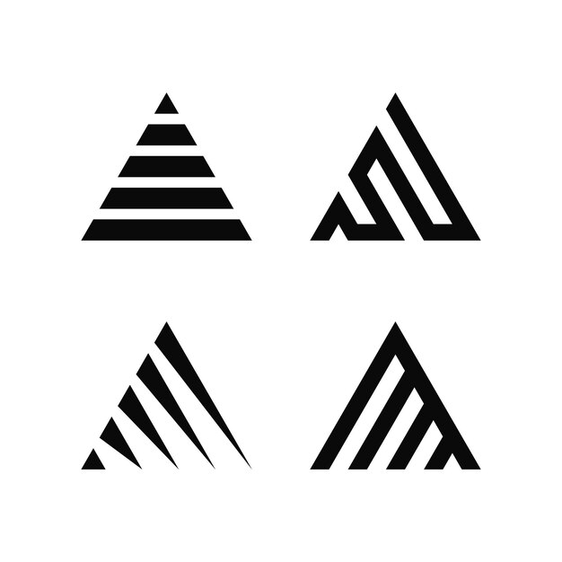 Conjunto de diseño de logotipo de montaña minimalista Premium Vector