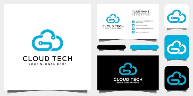 conjunto de diseño de logotipo de nube