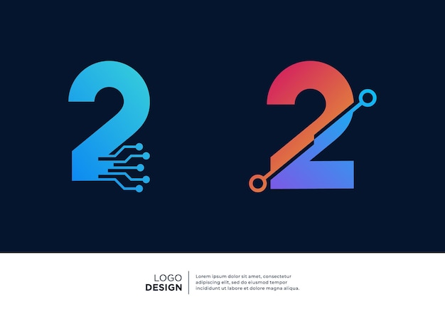Conjunto de diseño de logotipo número 2 para el símbolo de la tecnología digital