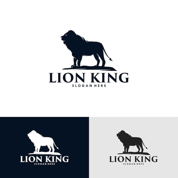 Conjunto de diseño de logotipo de rey león