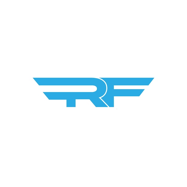 Conjunto de diseño de logotipo rf inicial vectorial