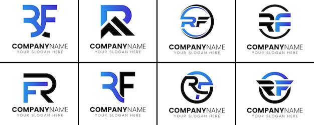 Conjunto de diseño de logotipo de rf inicial