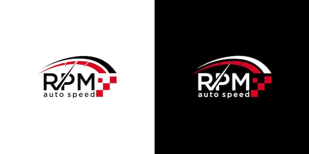 Conjunto de diseño de logotipo de rpm creativo.