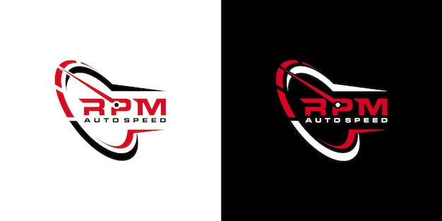 Conjunto de diseño de logotipo de rpm creativo.