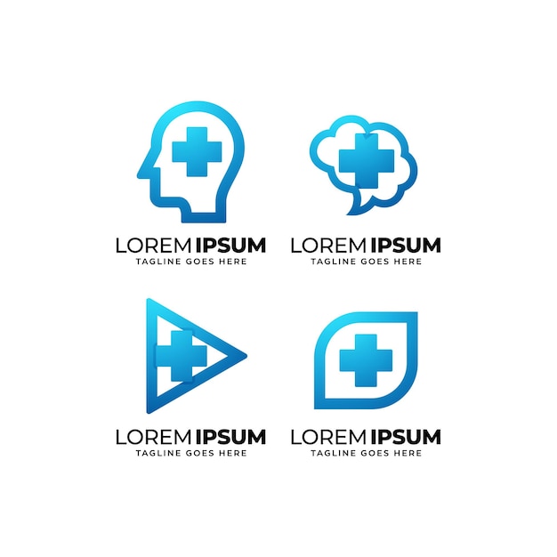 Conjunto de diseño de logotipo de salud médica