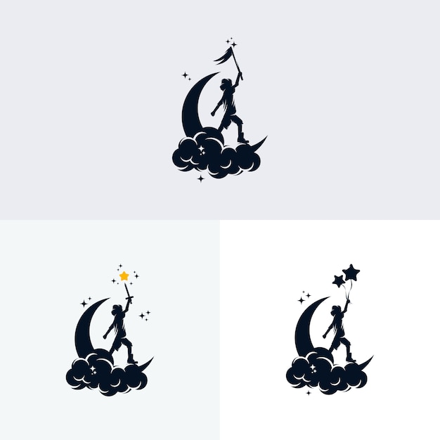 Conjunto de diseño de logotipo de sueño de niños