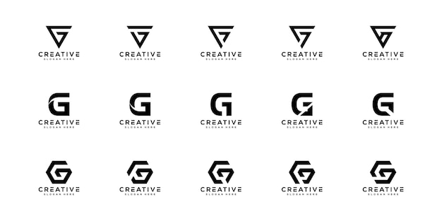 Conjunto de diseño de logotipo vectorial de letra g inicial