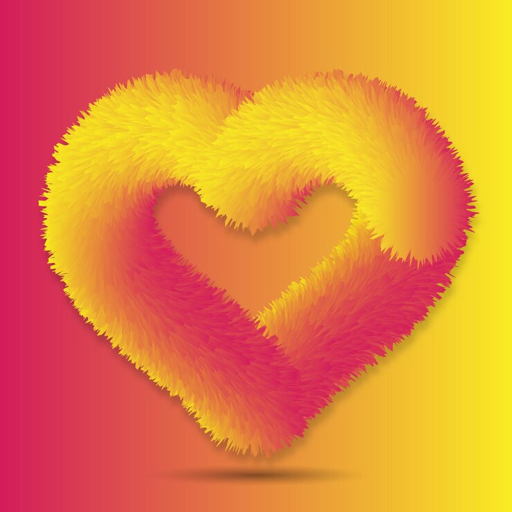 Vector conjunto de diseño de marco en forma de corazón 3d suave amarillo y rojo pastel colección de telón de fondo geométrico