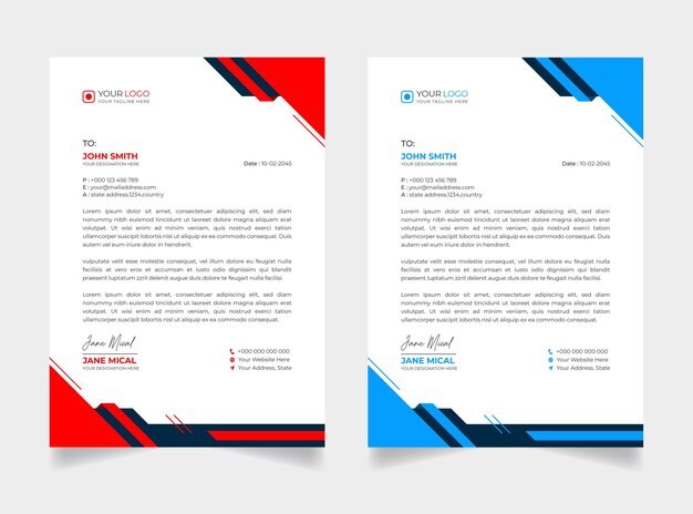 Conjunto de diseño de membrete corporativo creativo y minimalista.
