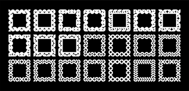 Conjunto de diseño minimalista de marco cuadrado de círculo redondo de Memphis